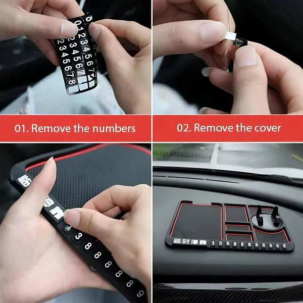 3-in-1 Anti-Slip Dashboard Mat with Mobile Holder & Car Perfume