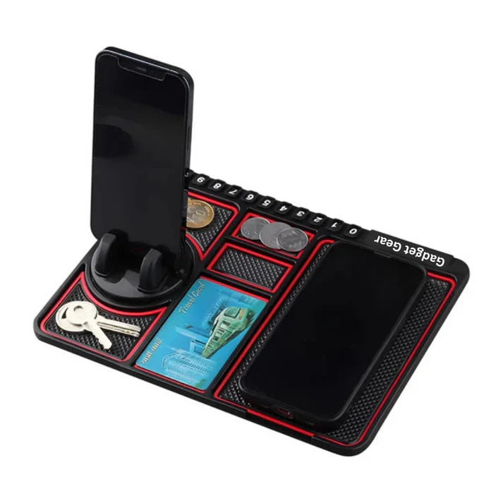 3-in-1 Anti-Slip Dashboard Mat with Mobile Holder & Car Perfume